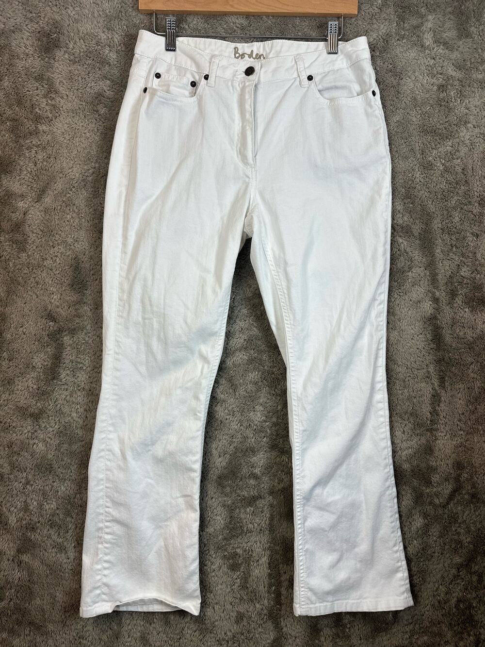 Boden White Bootcut Denim Jeans High Rise Five-Pocket 8 8R Women